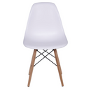 Cadeira Boxbit DKR Eames Polipropileno Branca Base Madeira
