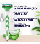 Barbeador + Carga Para Aparelho De Barbear Mach3 Sensitive 16un Gillette
