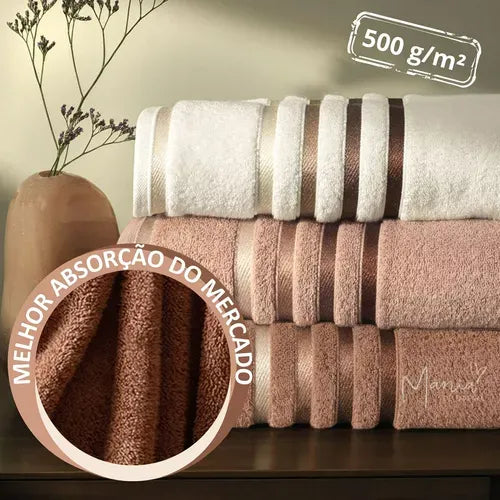 [Black Friday] Kit 10 Toalhas de Banhão Gigante Fio penteado 100% Algodão 70 x 140cm Neutras